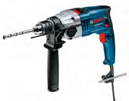 TALADRO PERC. REVERSIBLE T. PESADO GSB20-2RE MALETIN 870W DE 1/2" CAP. PERF. 3/4" 0-3000 RPM 0-48000 IPM 2.5KG. BOSCH