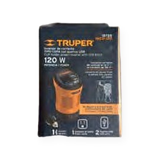 INVERSOR DE CORRIENTE 120W T/VASO/2 PUERTOS USB TRUPER 15725 INCO-120