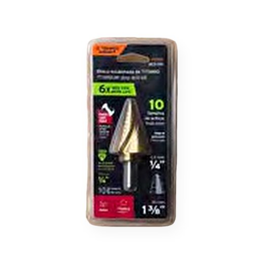 BROCA ESCALONADA TITANIO 10 ESCALONES 1/4" A 1-3/8", EXPERT TRUPER 101556 BES-10X