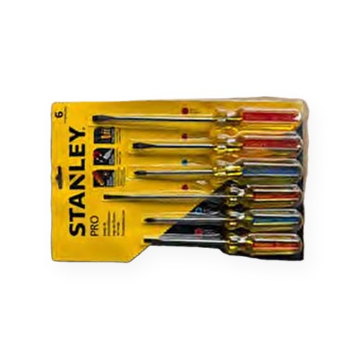 JGO. DESTORNILLADORES PRO 6 PIEZAS 2 ESTRELLAS 4 PLANOS STHT69170 STANLEY
