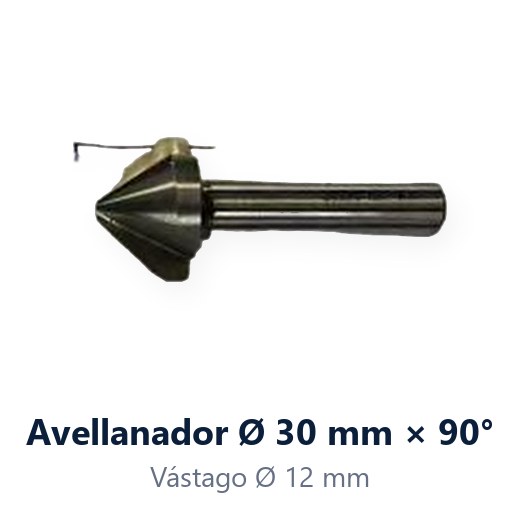 AVELLANADOR 30MM X 90° M35 VASTAGO 12MM. SUPO