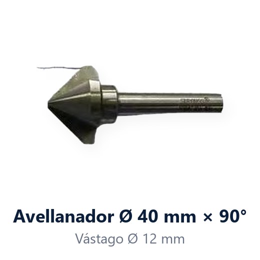 AVELLANADOR 40MM X 90° M35 VASTAGO 12MM. SUPO