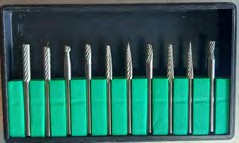 JGO. LIMAS ROT. BURS METAL DURO 10 PCS ESPIGA 1/8" DOHRE