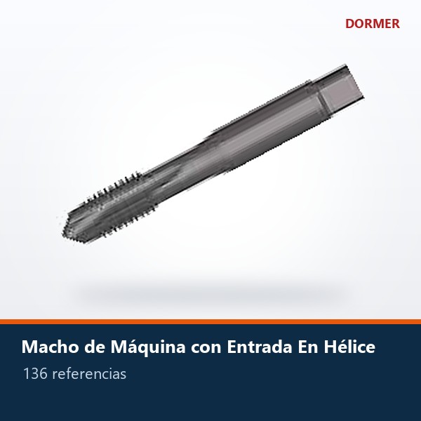 MACHO DE MÁQUINA CON ENTRADA EN HÉLICE (AGUJERO PASANTE)