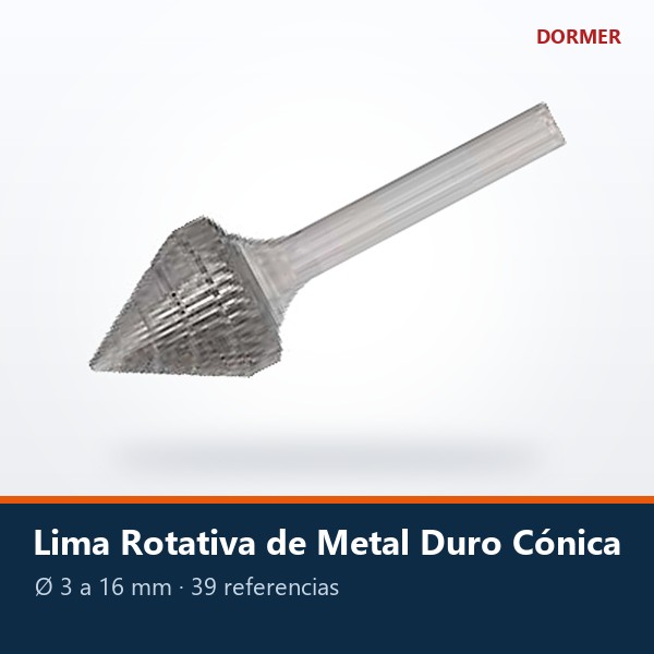 LIMA ROTATIVA DE METAL DURO CÓNICA
