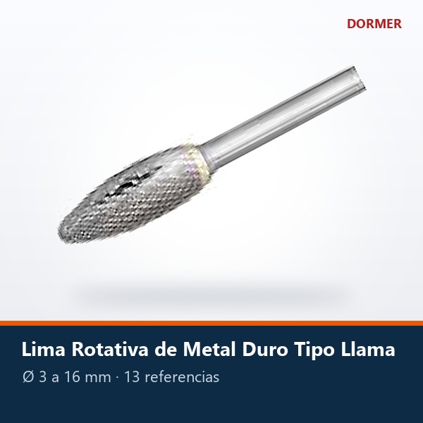 LIMA ROTATIVA DE METAL DURO TIPO LLAMA