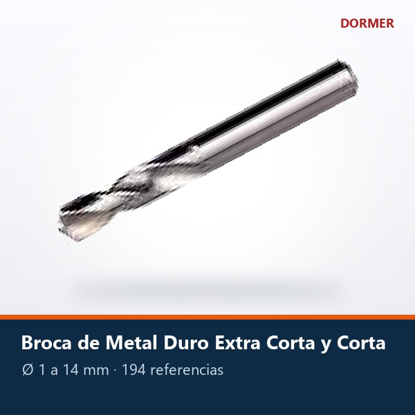 BROCA DE METAL DURO EXTRA CORTA Y CORTA