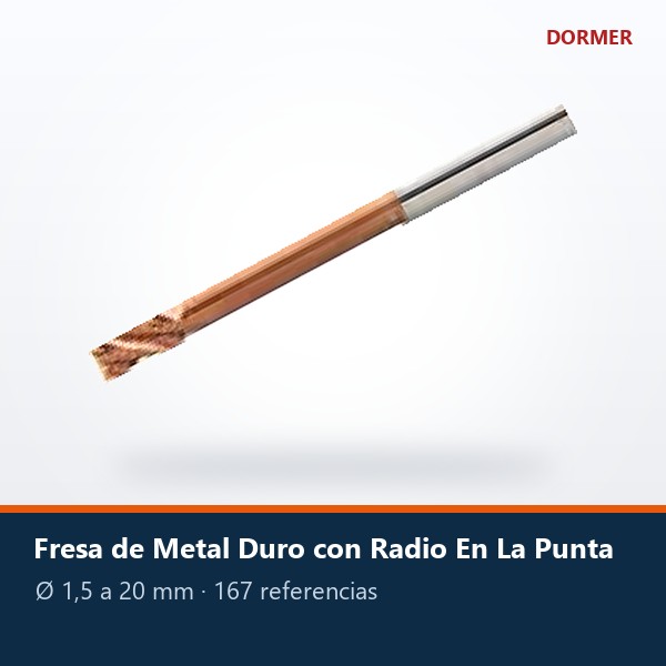 FRESA DE METAL DURO CON RADIO EN LA PUNTA