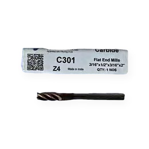 FRESA FRONTAL P. AC. TEMPLADO HRC60 3/16" X 2" L 4F ROHIT C301 3X AL-PRO