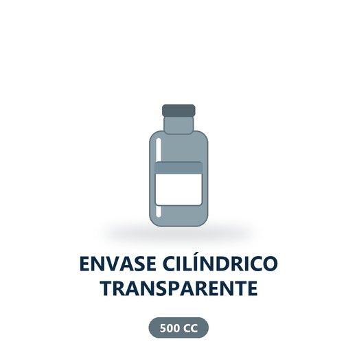 ENVASE CILÍNDRICO TRANSPARENTE - 500 CC