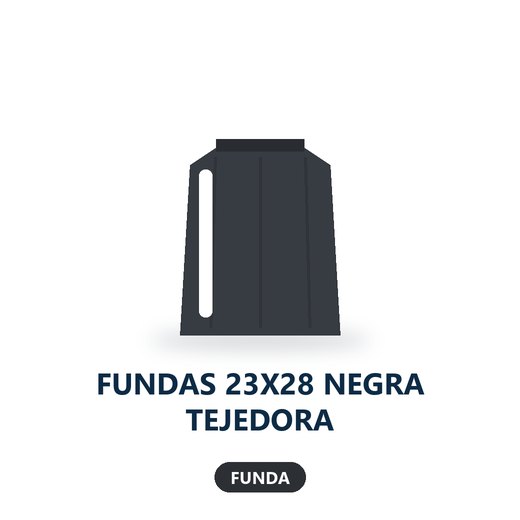 FUNDAS 23X28 NEGRA TEJEDORA