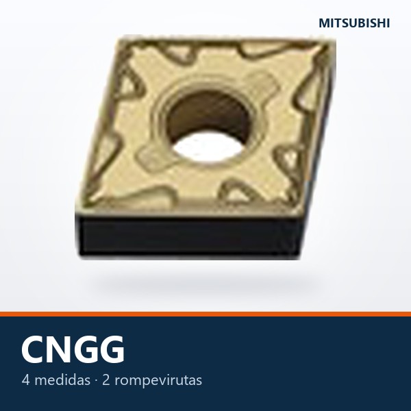 INSERTO DE TORNEADO CNGG (ROMBO 80°, RECTIFICADO)