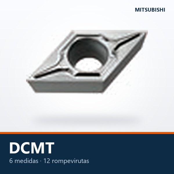 INSERTO DE TORNEADO DCMT (ROMBO 55°, POSITIVO)