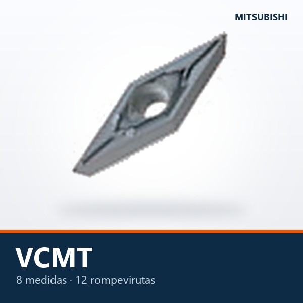 INSERTO DE TORNEADO VCMT (ROMBO 35°, POSITIVO 7°)