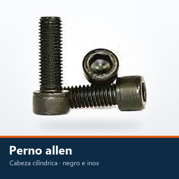 PERNO ALLEN CABEZA CILÍNDRICA (NEGRO E INOXIDABLE)