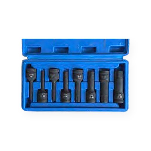 JGO DE DADOS ALLEN DE 6-19MM IMPACTO MANDO DE 1/2" DE 8 PZS